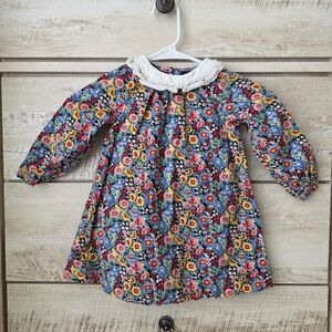 Mini Boden Floral Kids Dress - Blue, Red, Yellow